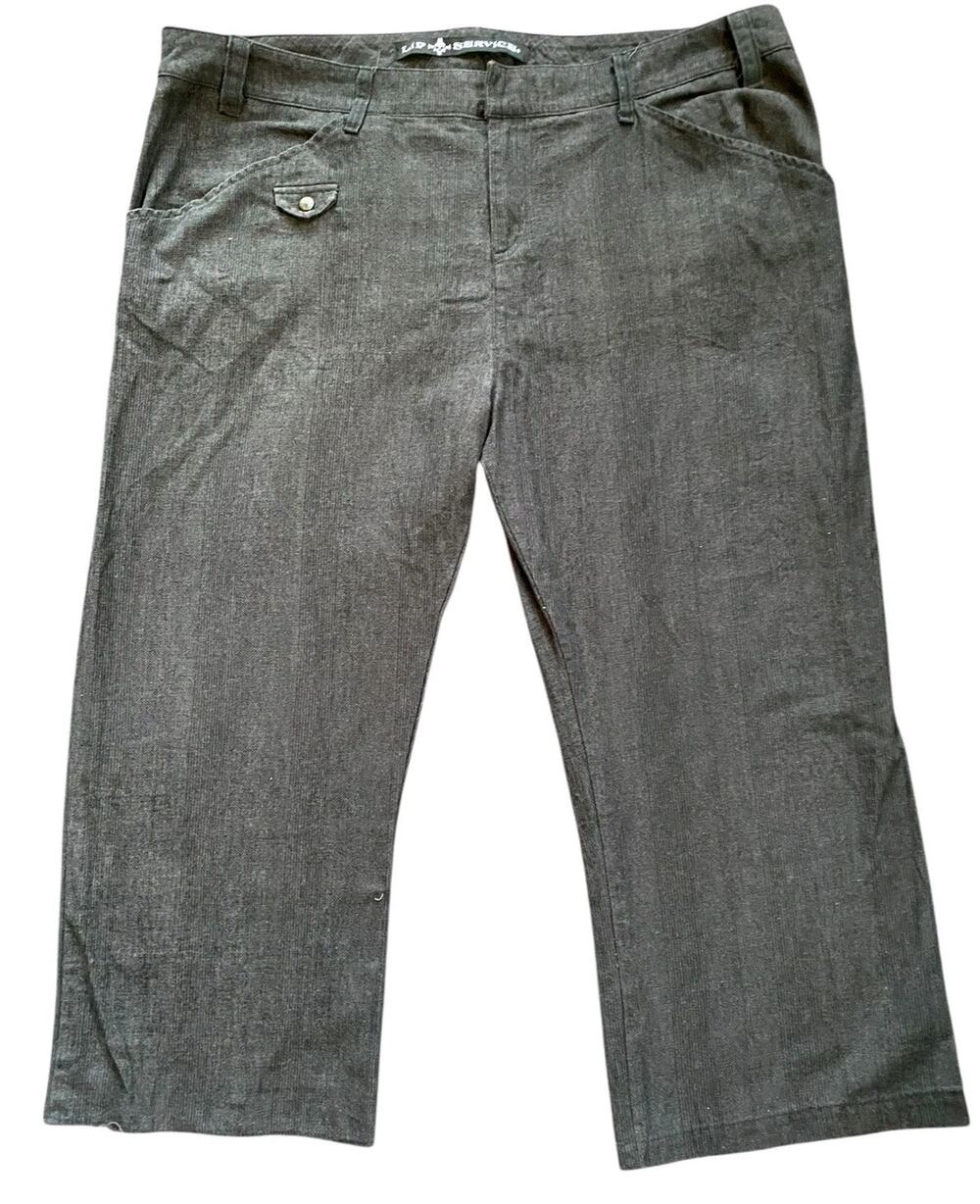 Vintage Y2K Lip Service Crop Jeans Pants Black Plaid Goth Grunge Men 44 Skater